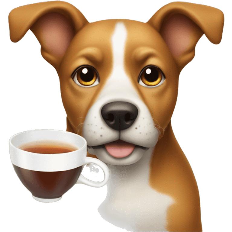 Dog with a cup of tea emoji