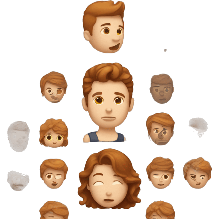 Brown hair girl kissing ginger guy emoji