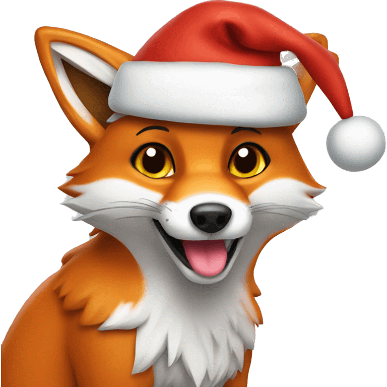 Fox in a Santa hat emoji