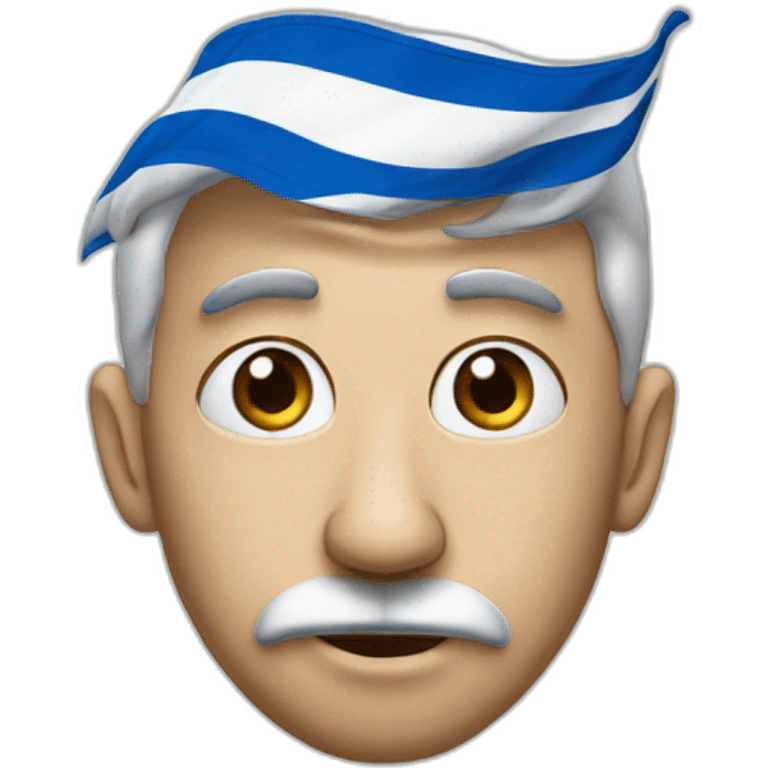 Man with big nose, israel flag in the background emoji