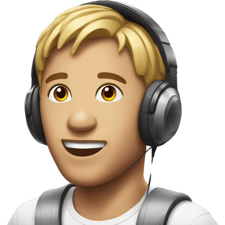 Realistic face with  gaming headphones  emoji