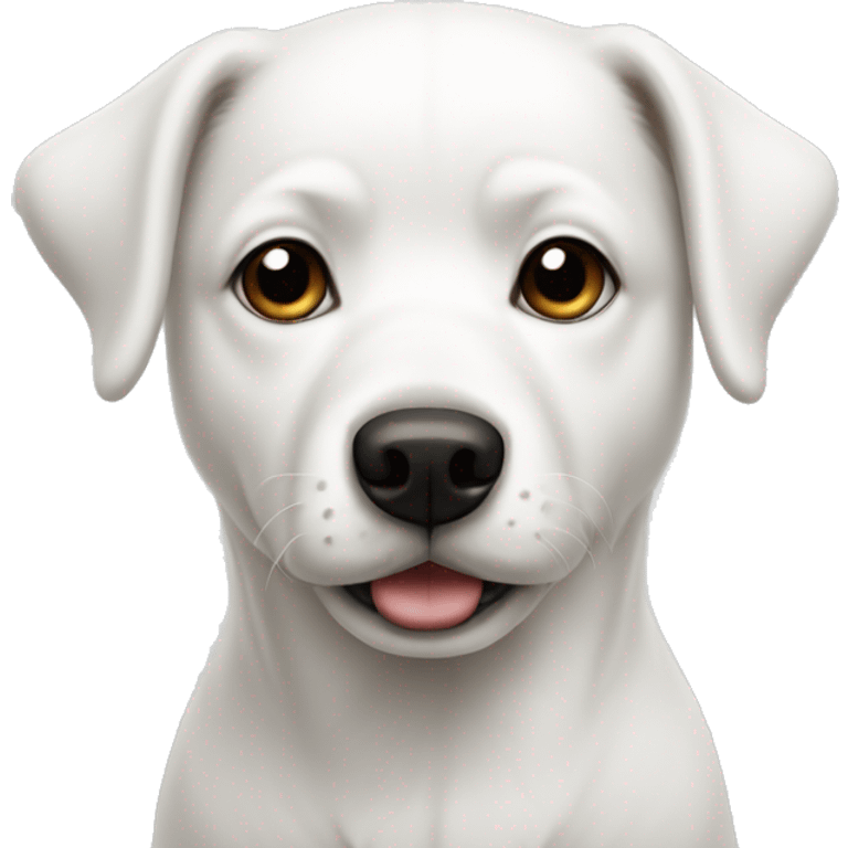 white dog with white and black nose emoji