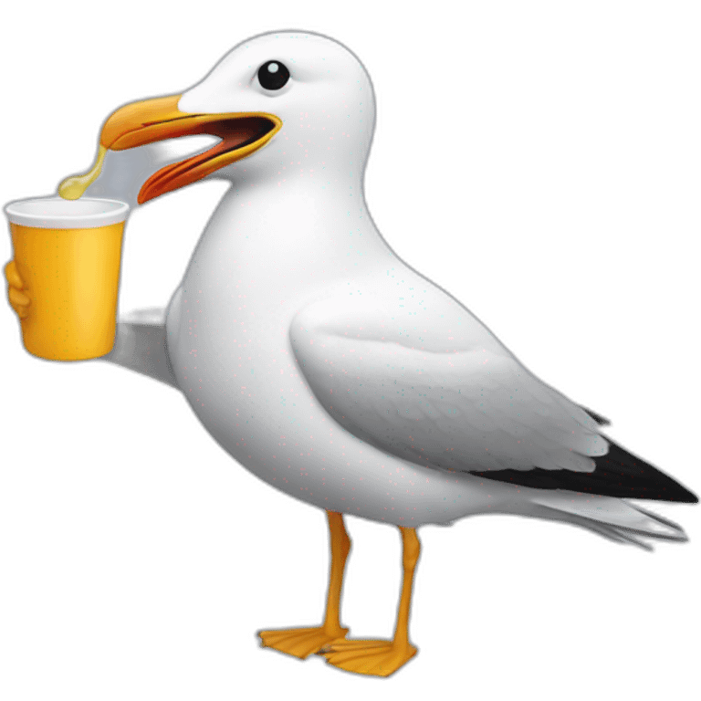 Seagull taking medicine emoji