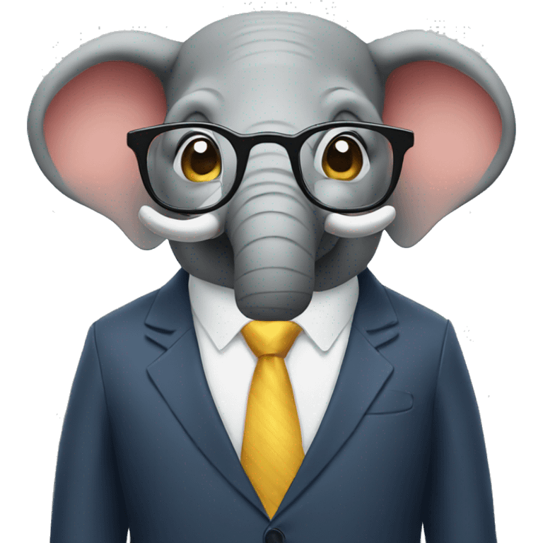 Financial elephant with glasses emoji