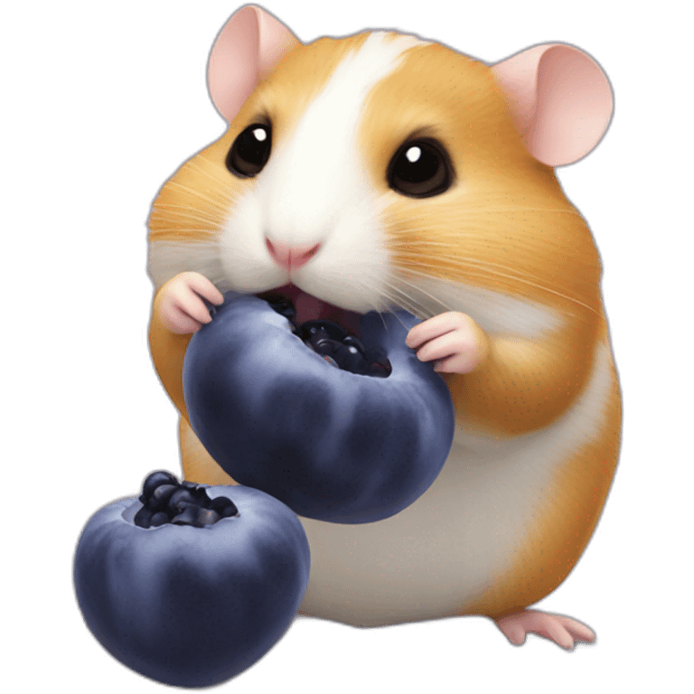 Hamster eating blueberry emoji