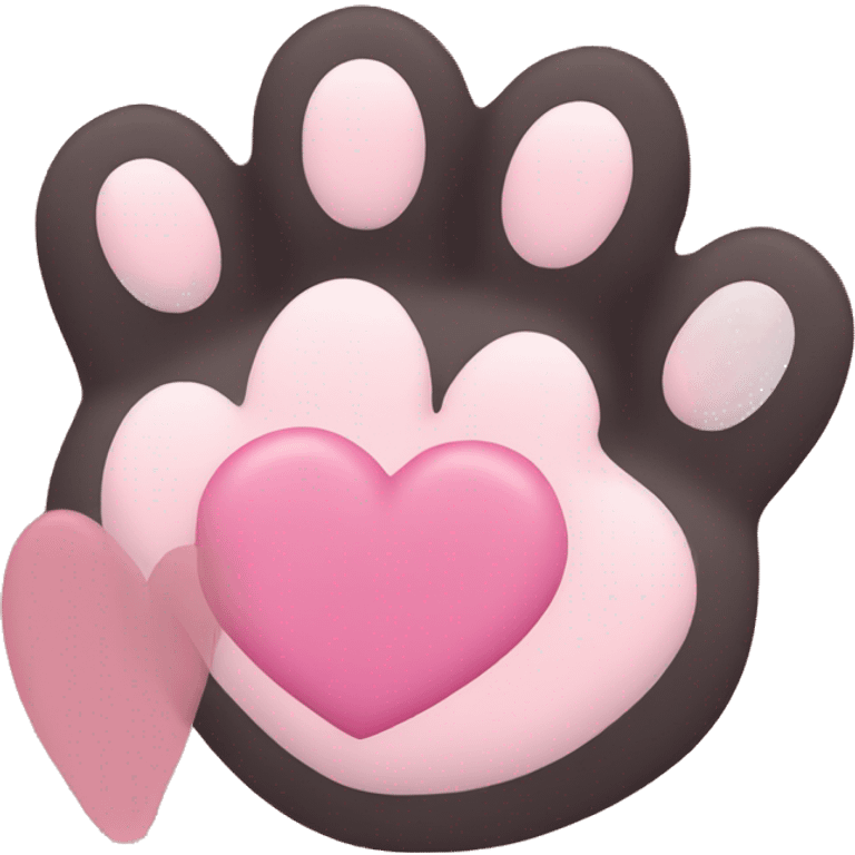 Cat paw with heart emoji