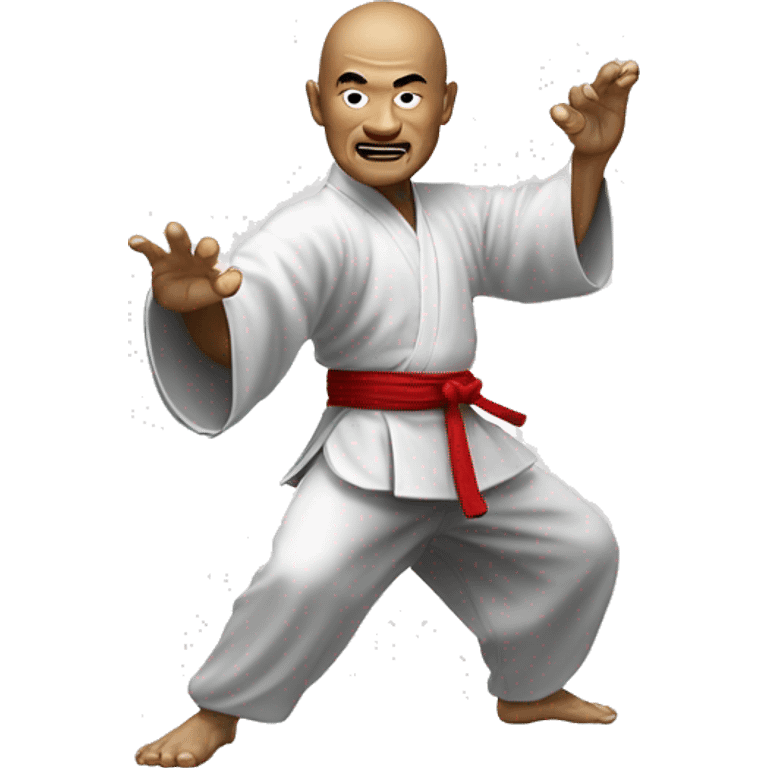 Maestro de kung fu dando patada  emoji