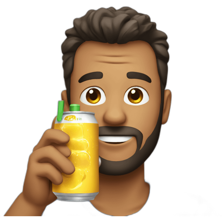 man drinking celcius energy drink emoji