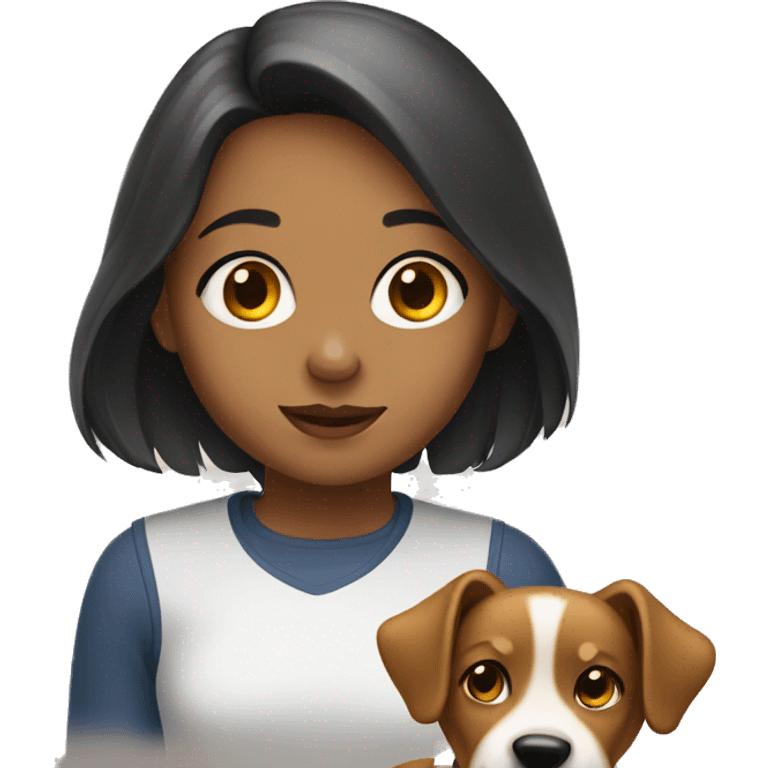 Girl with a dog emoji