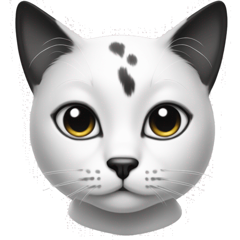 Black and white cat with beauty mark emoji