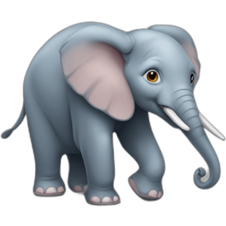 Un éléphant sur une souris emoji