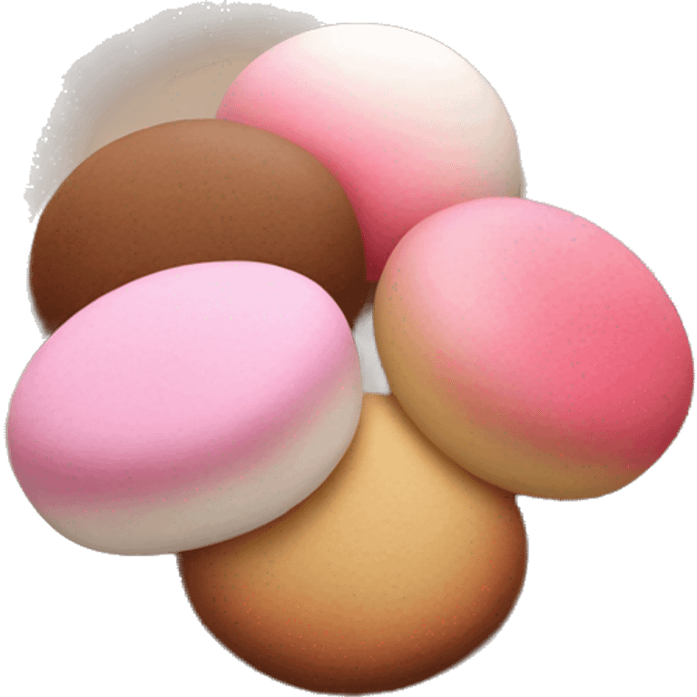 Realistic Brown and pink Mochi on a plate  emoji