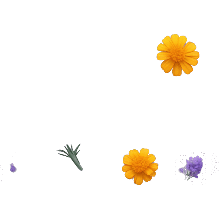 Lavender and marigold flowers emoji