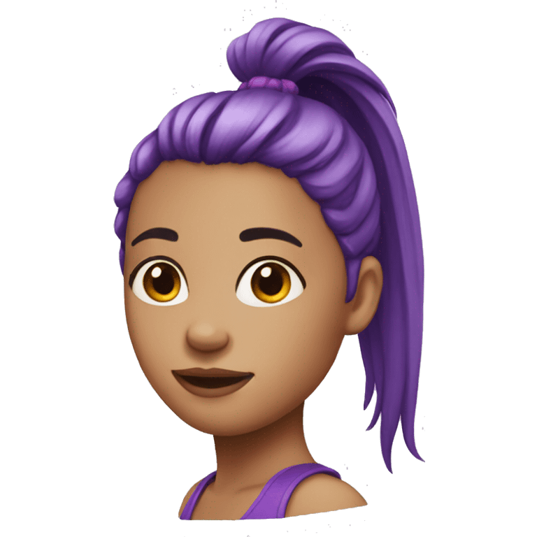 Girl with ponytail purple hair emoji