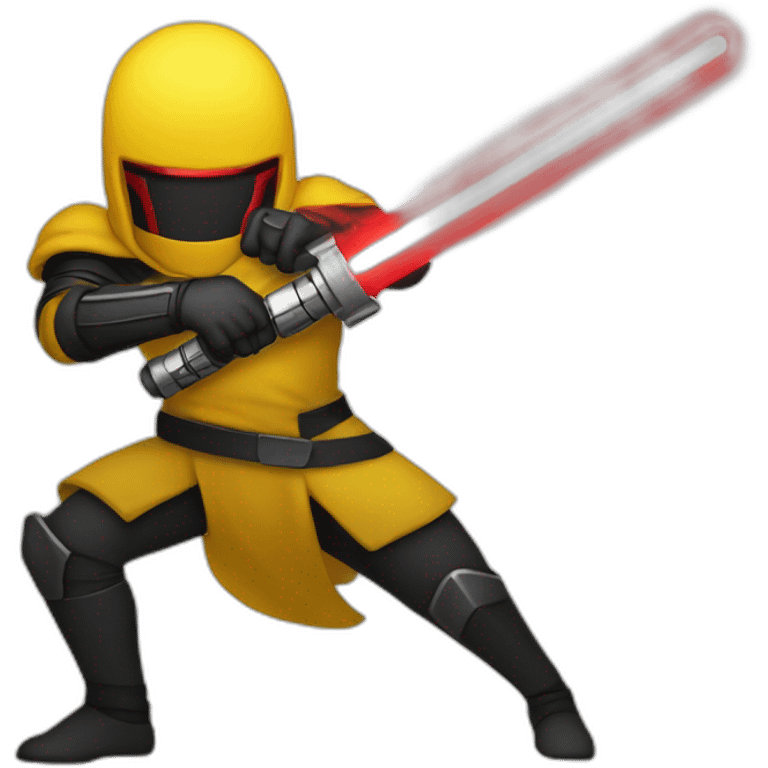 yellow among us holding red lightsaber emoji