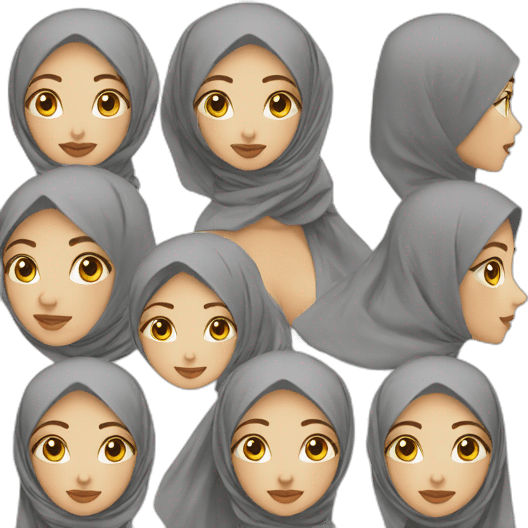 Beauty asian women wear hijab emoji