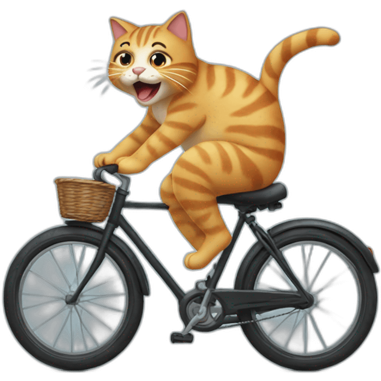 Cat on a bike cry emoji