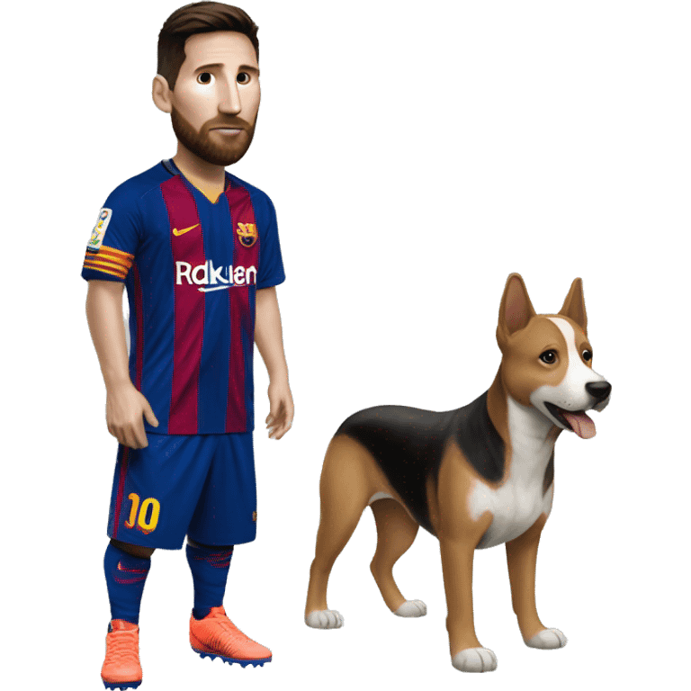 Perro vestido de Messi  emoji