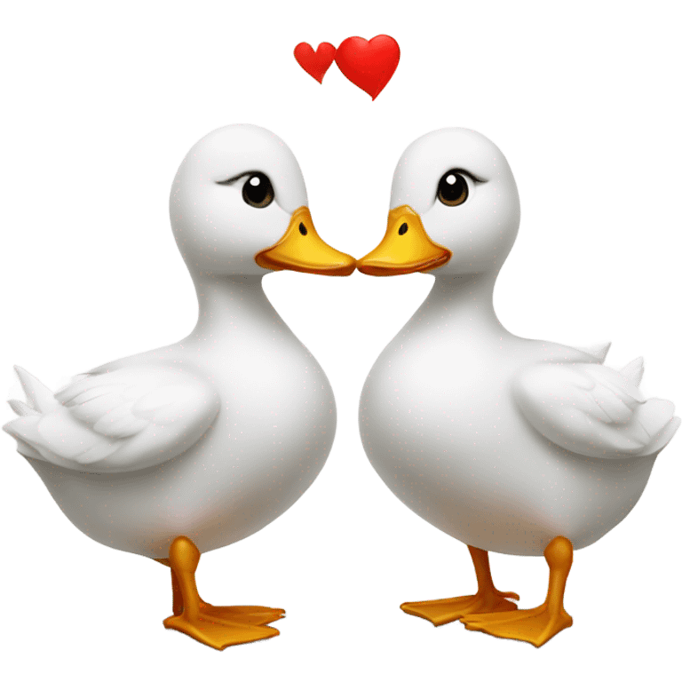 2 white ducks in love  emoji