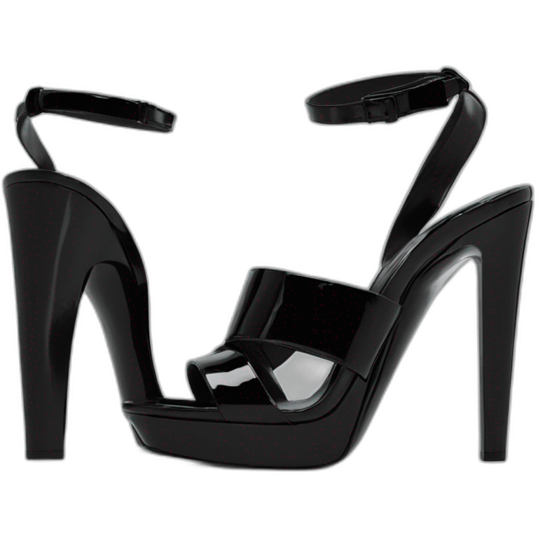 Ysl TRIBUTE heel SANDAL black PATENT LEATHER emoji