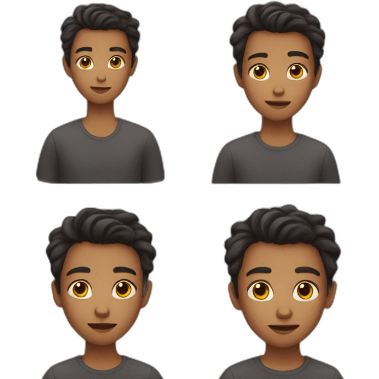 young genderless human with various emotions emoji