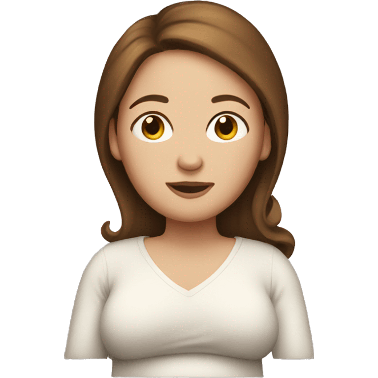 White pregnant women with brown hair  emoji