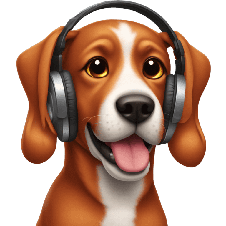  red dog with headphones emoji