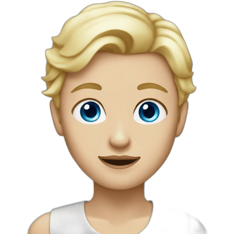 blond blue-eyes-eat chocolate emoji