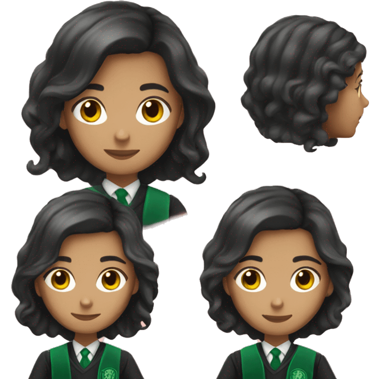 brunette slytherin student emoji