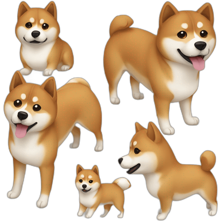 Cute Shiba-dog Accompanied by a middle age woman with brown and curly hair emoji