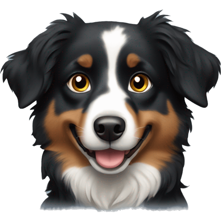 Small black australian shepherd dog emoji