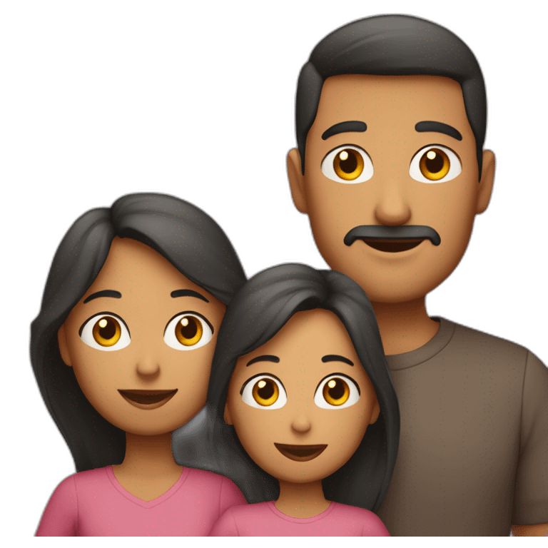 madre y padre con sus hijos emoji