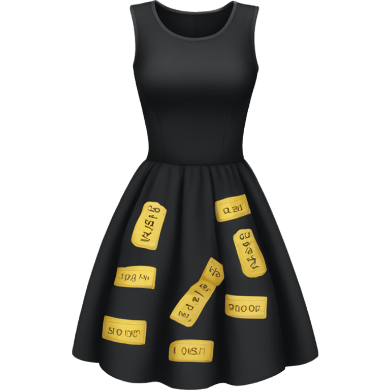 black dress with a size label on it emoji