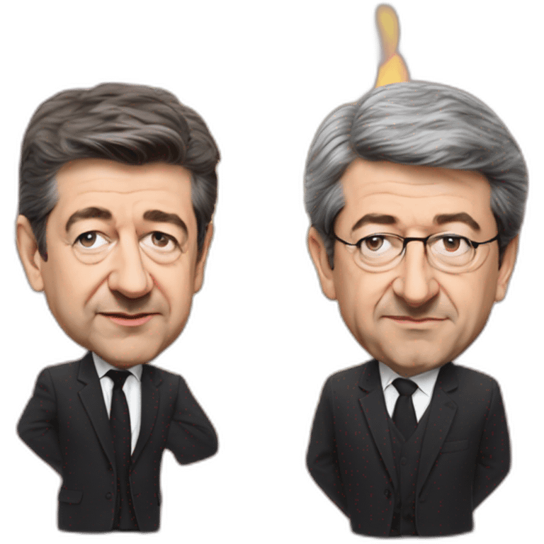 Jean Luc Mélenchon and Macron emoji