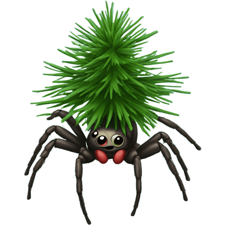 Jumping spider with Christmas tree emoji