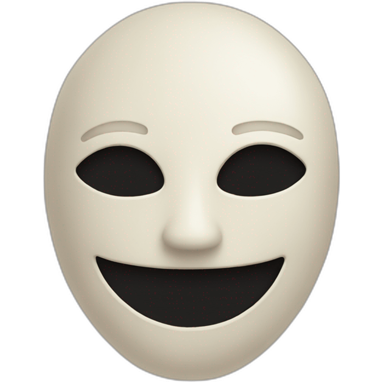 mask smiley flattened on top emoji