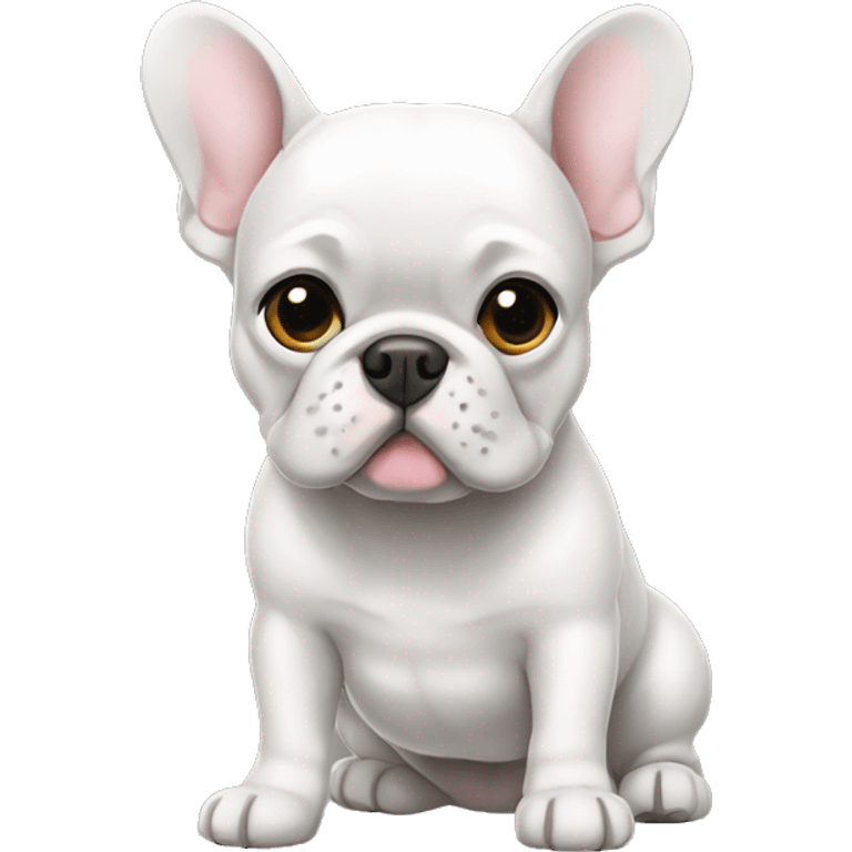 Buldogue francês branco e cinza  emoji