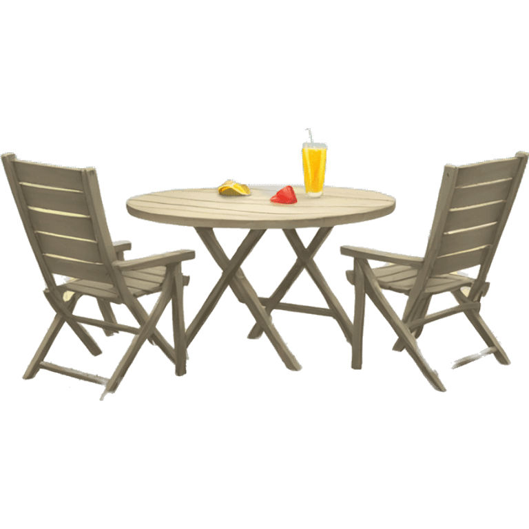 beach table with chair emoji