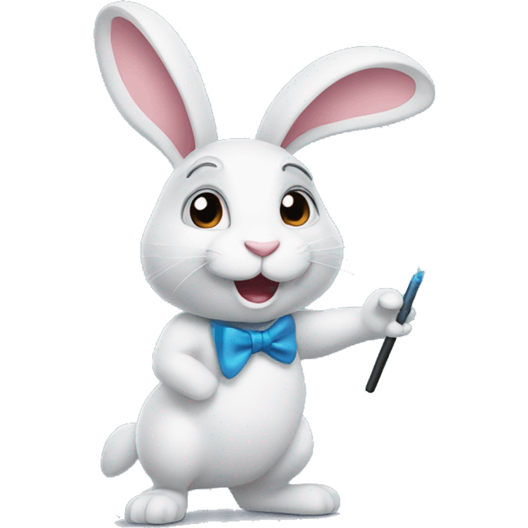 a rabbit with a magic wand emoji