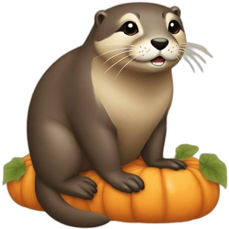 loutre sur citrouille emoji