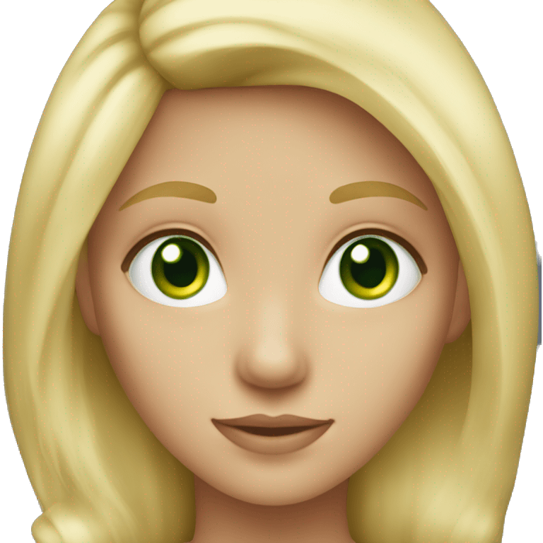 Blond girl with green eyes  emoji