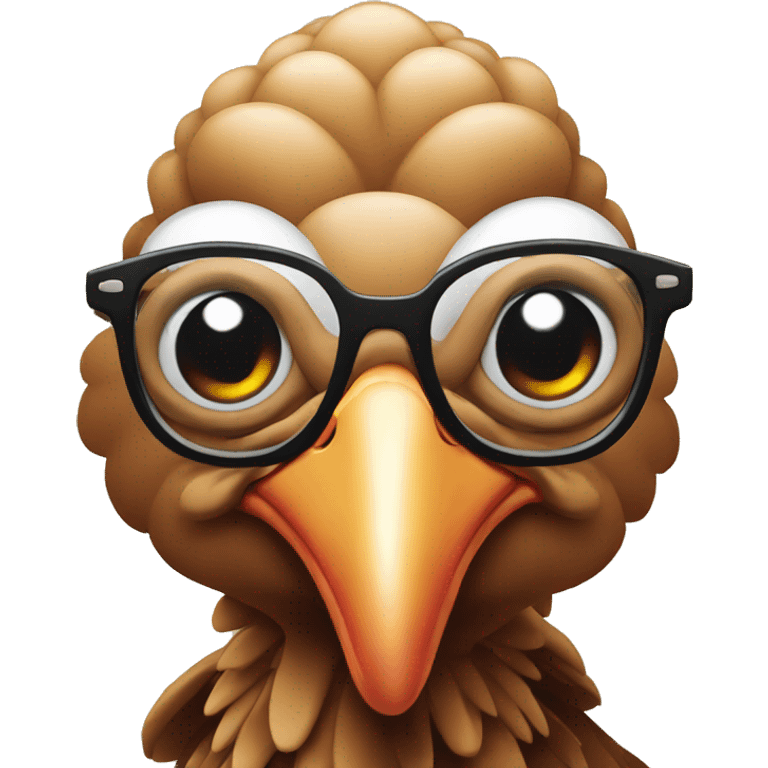 Turkey with glasses emoji