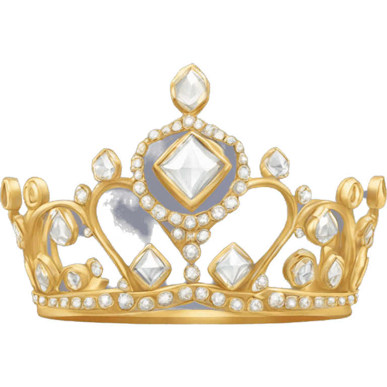 dainty gold diamond tiara  emoji