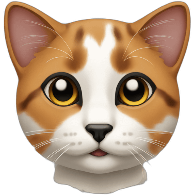 calico cat with black nose emoji