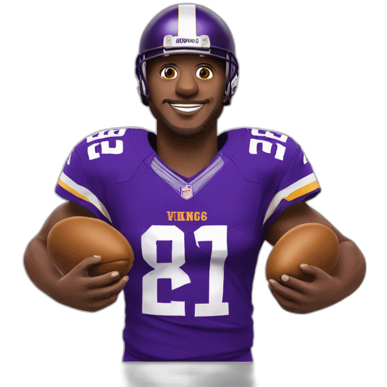 Minnesota vikings player holding eggplant emoji