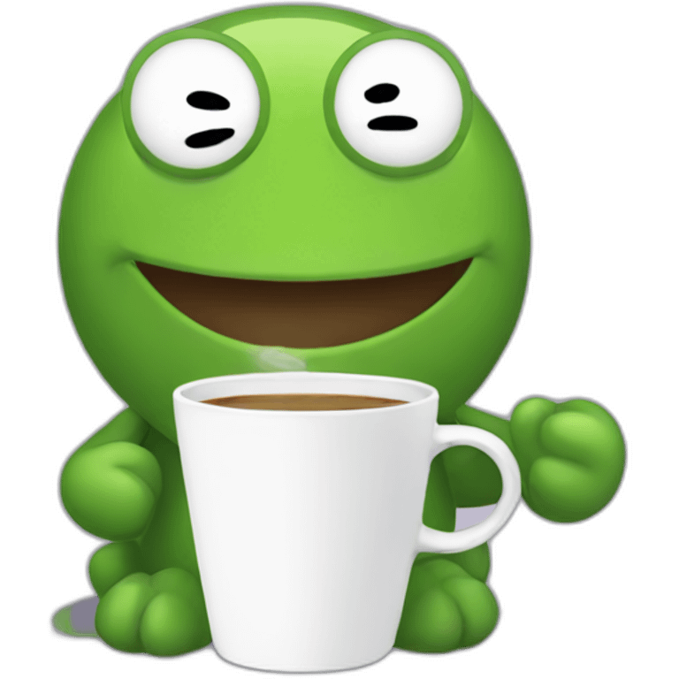 keroppi drinking coffee emoji