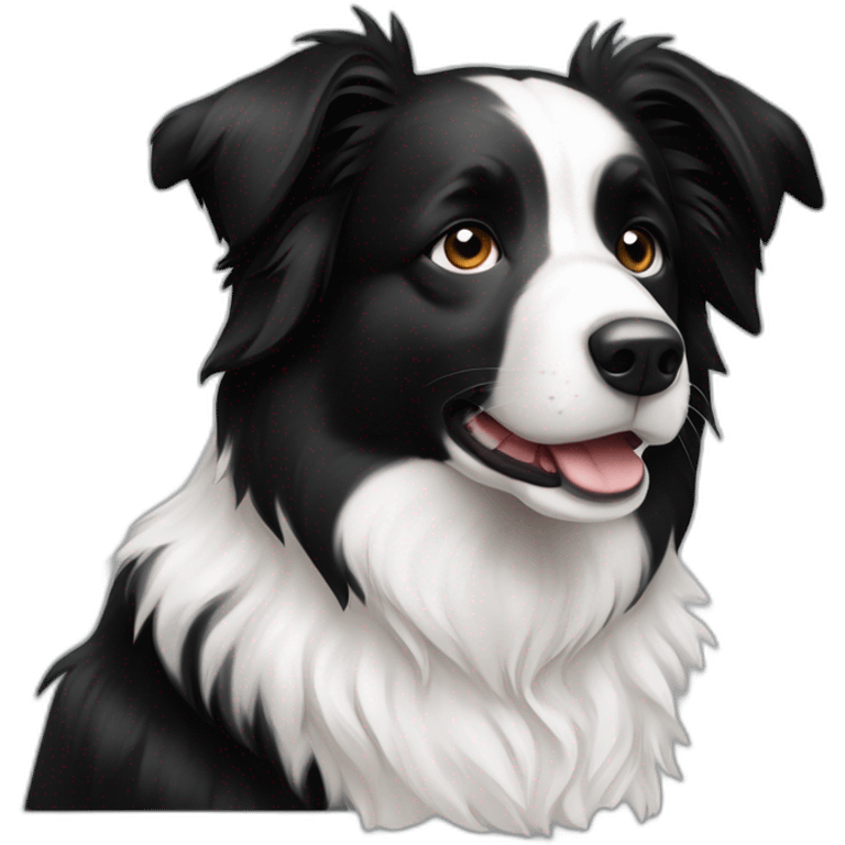 cachorro border collie preto e branco emoji