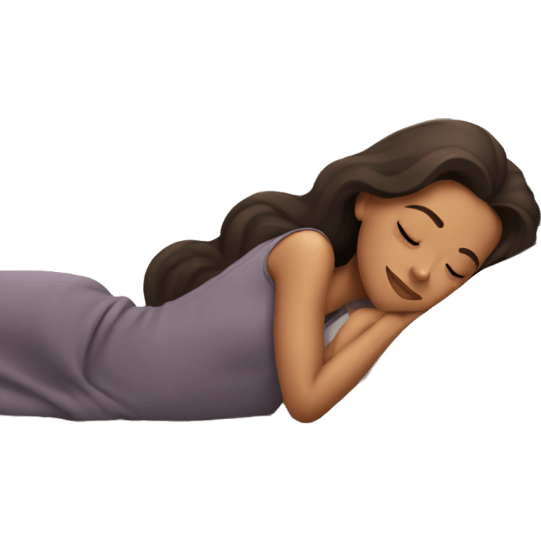 brunette girl sleeping cozy emoji