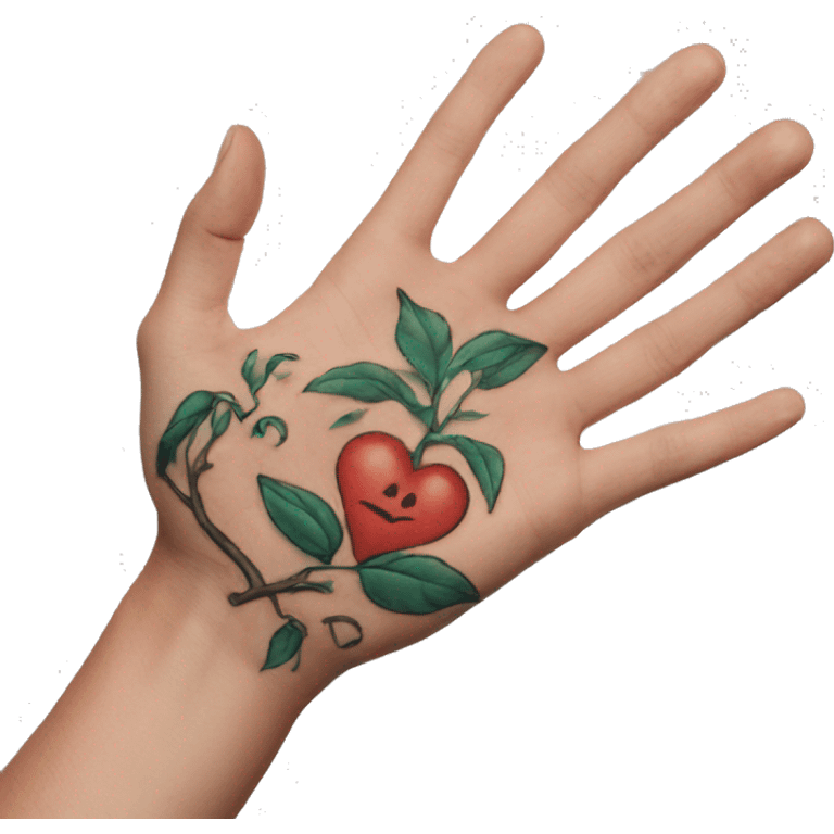 Tattoo on hand emoji