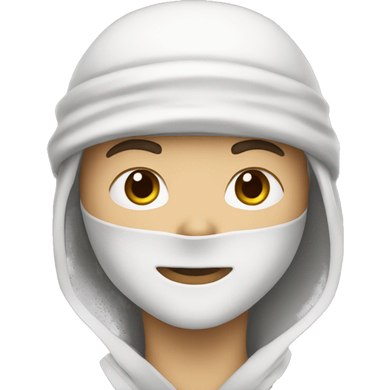 a ninja of white skin color emoji